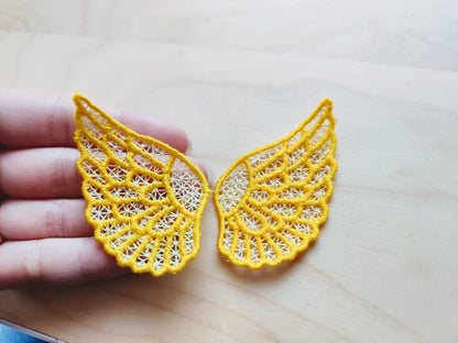 FSL Free standing lace mini small angel fairy wings machine embroidery
