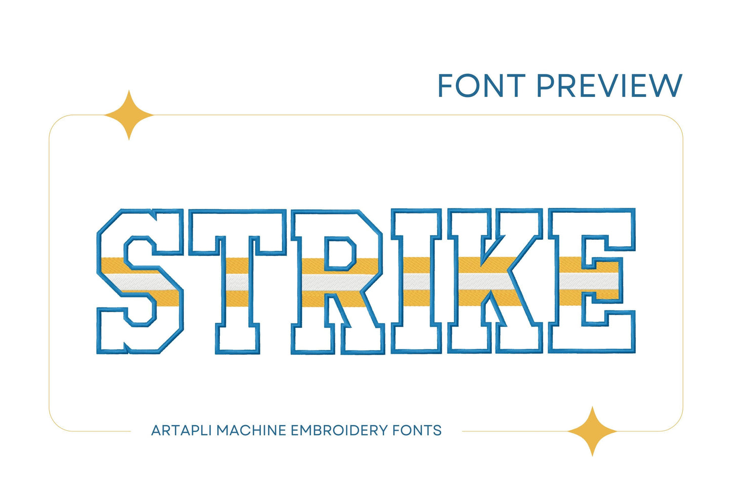 Striped Varsity Sports Font Applique