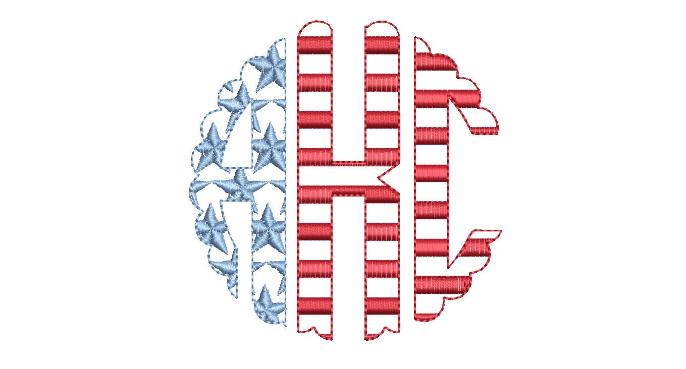 Independence 4th July Scalloped Monogram Font