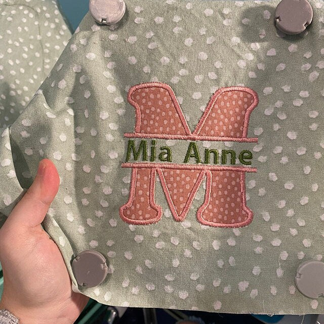 Split Monogram Applique and mini Font Set