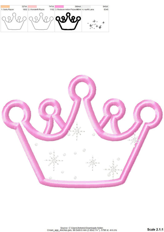 Little Princess Birthday Crown Applique