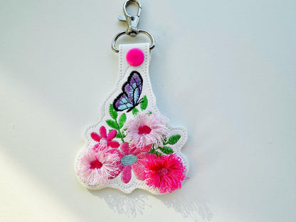 Fringed Flower Floral Butterfly Keychain