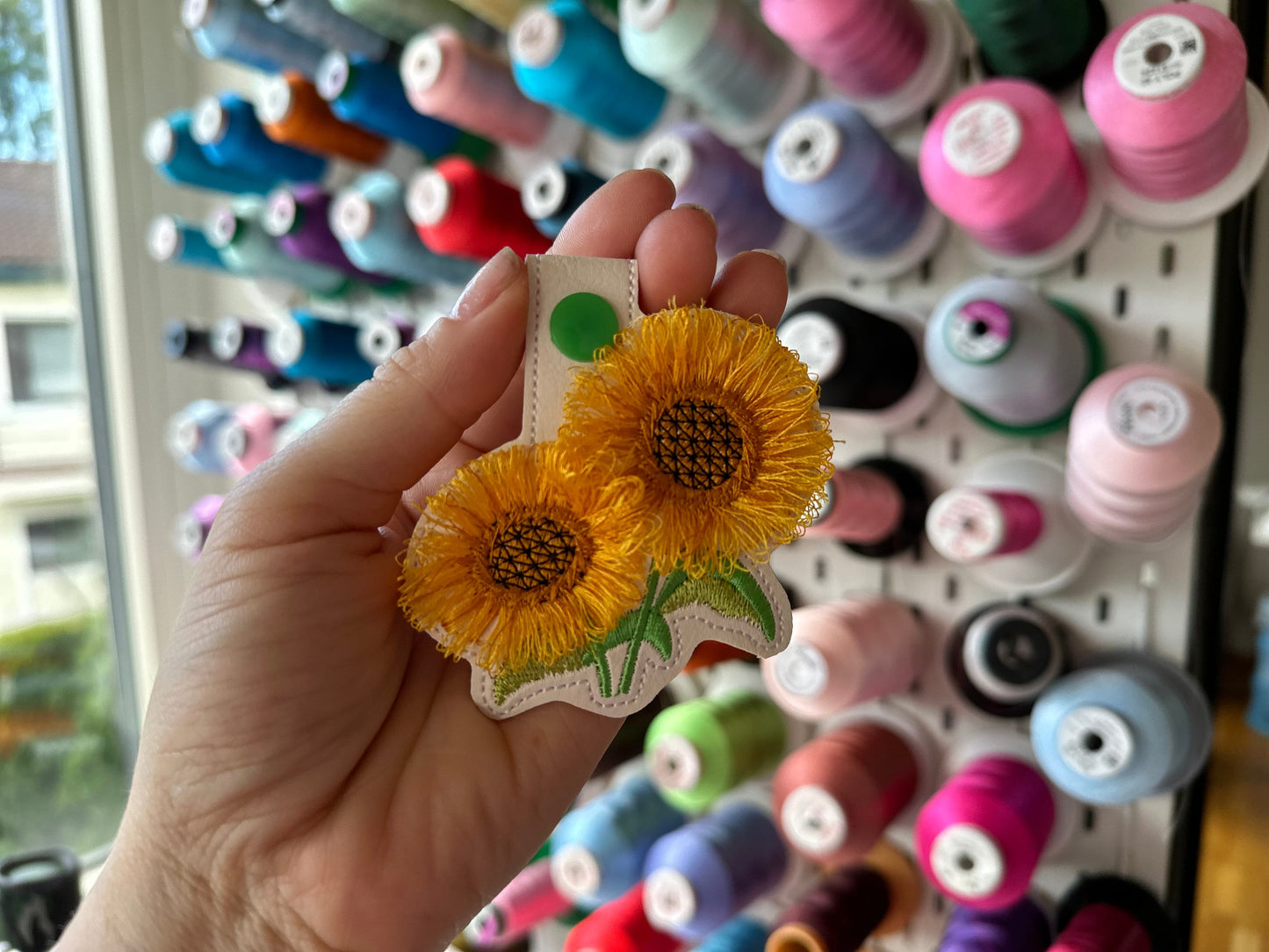 Sunflower Key Fob Snap Tab And Eyelet