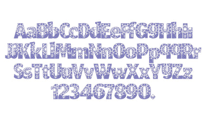 Embossed Snowflake Frozen Fill Stitch Font