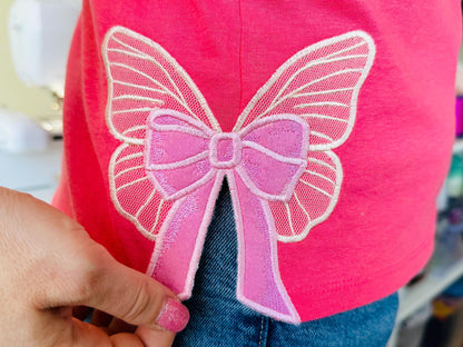 Butterfly Wings Side Bow Applique