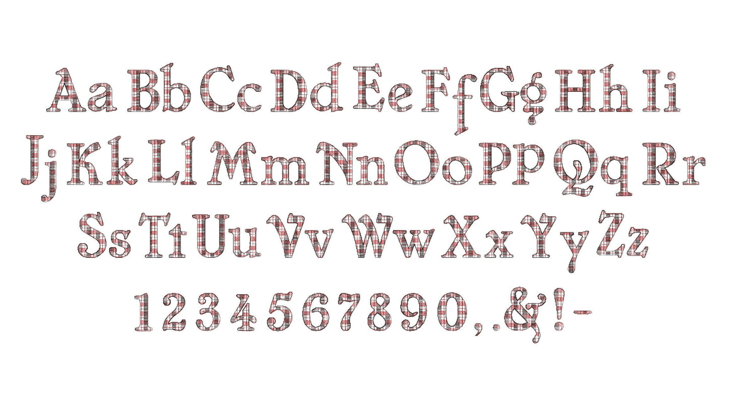 Buffalo Plaid Patterned Font Lake