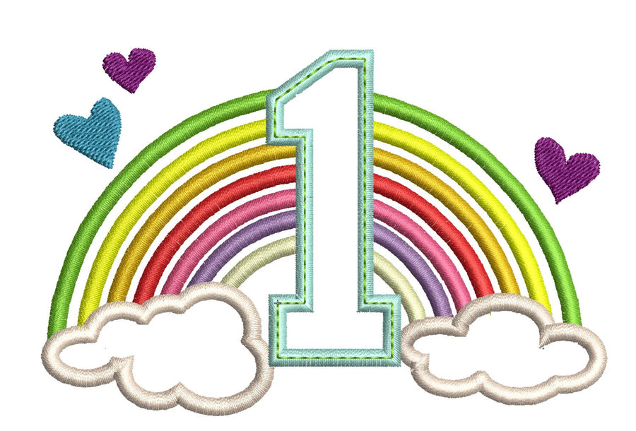 Satin Rainbow Birthday Number 1