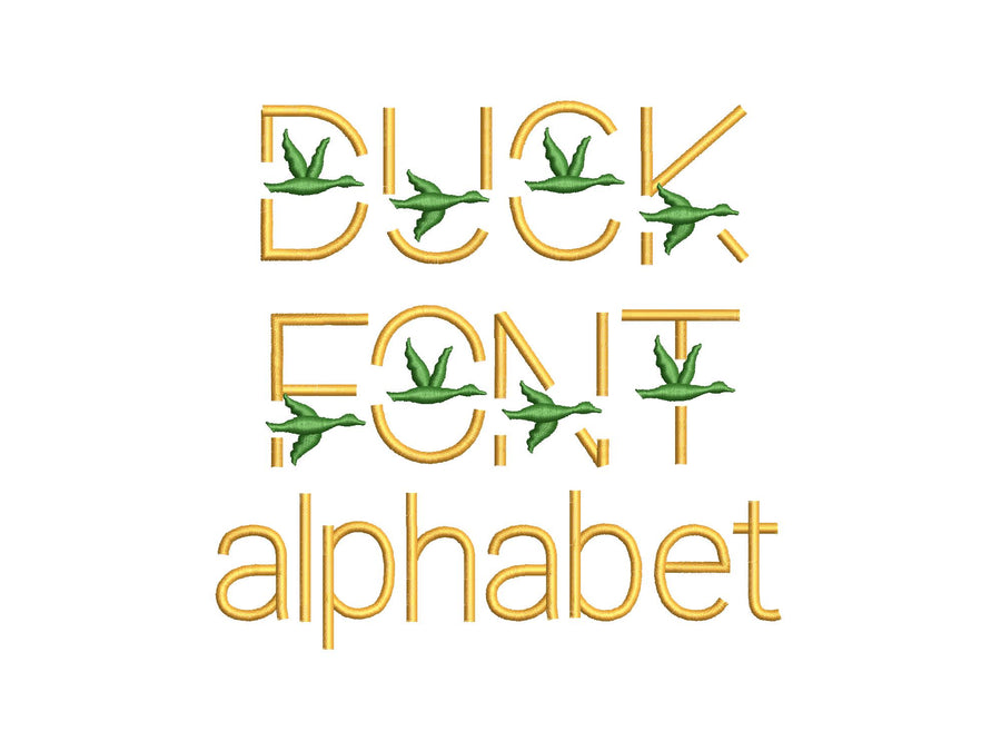 Satin stitch Mallard Font block type alphabet monogram machine