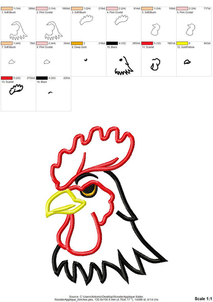 Farm Rooster Applique