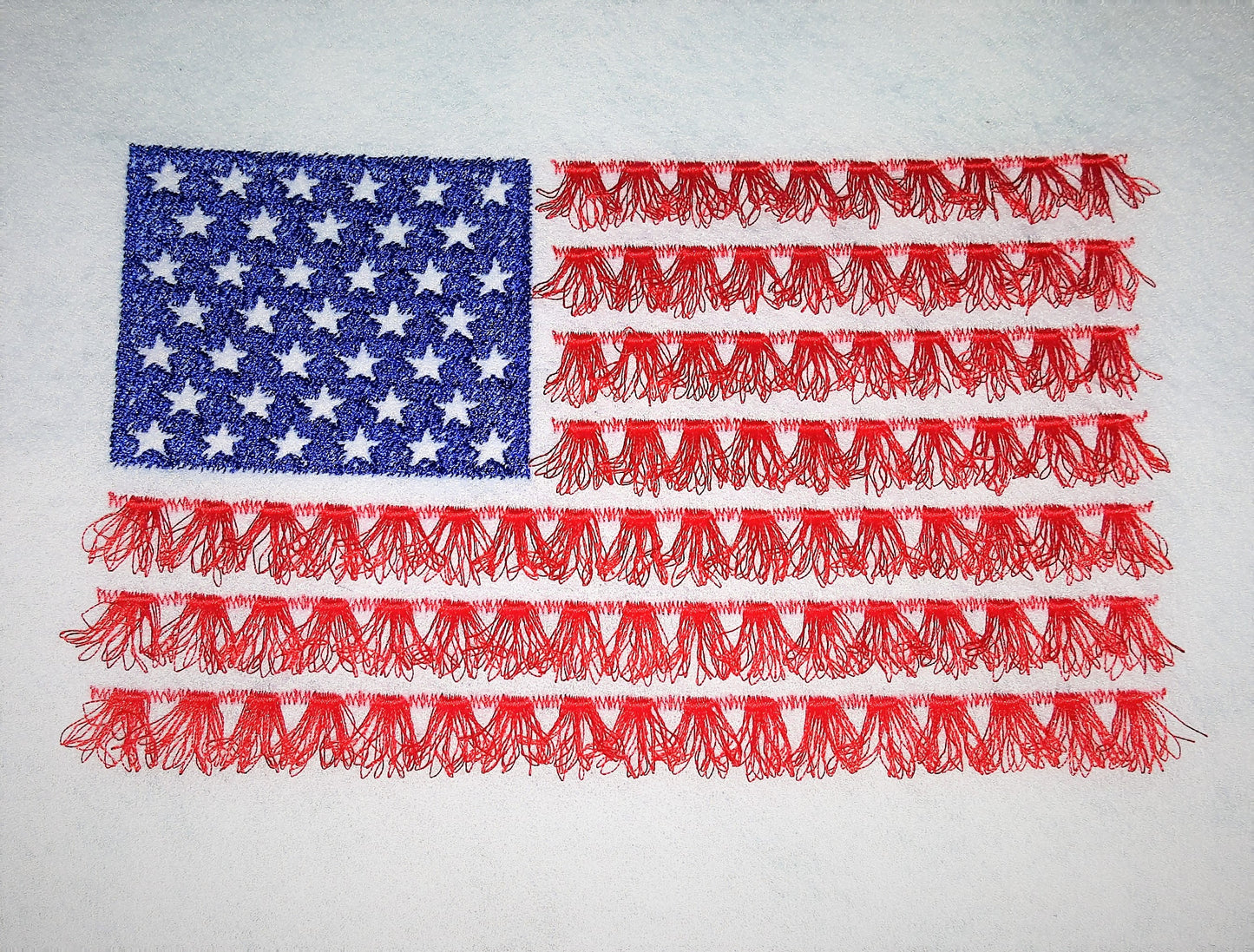 Patriotic Stars And Stripes Fringed Flag