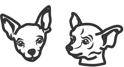 Chihuahua 2 designs machine embroidery applique designs