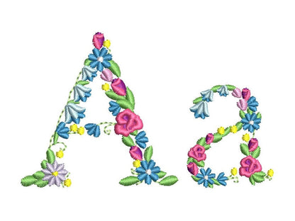 Meadow Bluebell Rose Floral Font