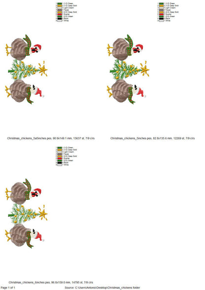 Fringed Santa Chicken and Christmas Tree