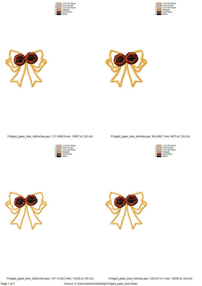 Fringed Puppy Paws and Bow