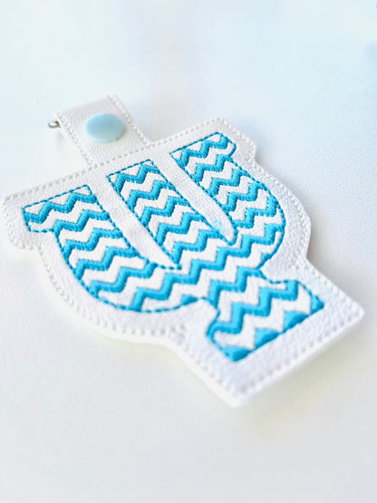 RicRac Greek Font Keychain