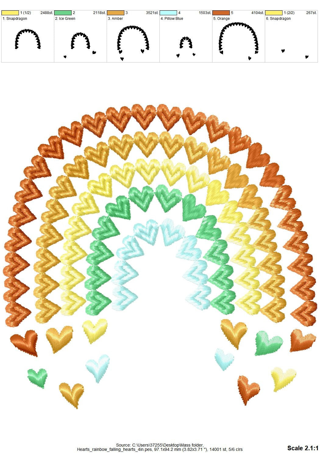 Heart Rainbow Falling Hearts