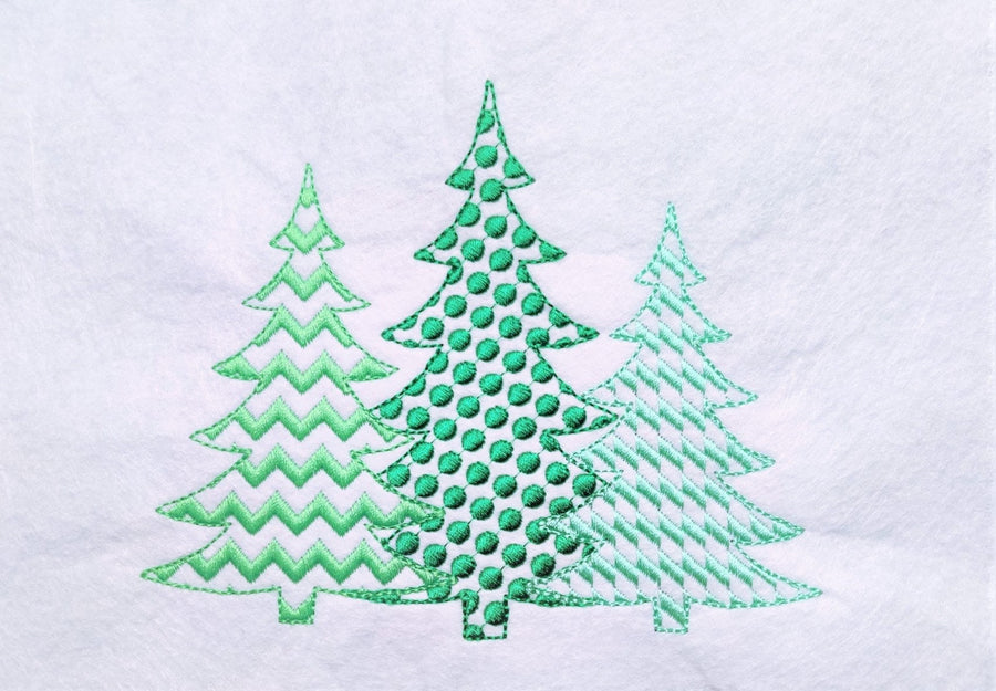 Polka Dot Chevron Woodland Tree Trio