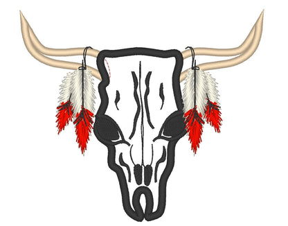 Buck Bull Cow Head Skull Applique