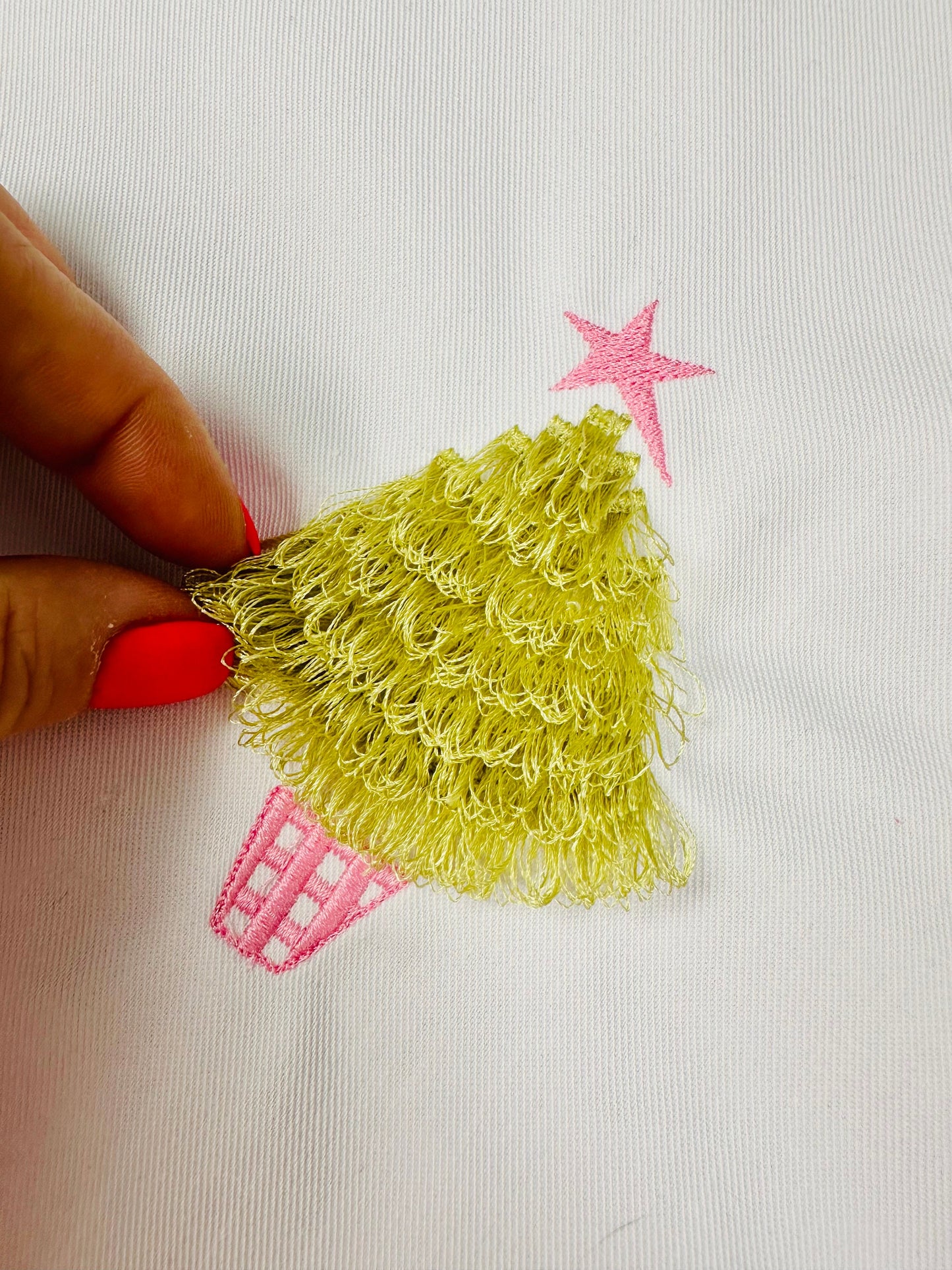 Three Single Fringed Christmas trees