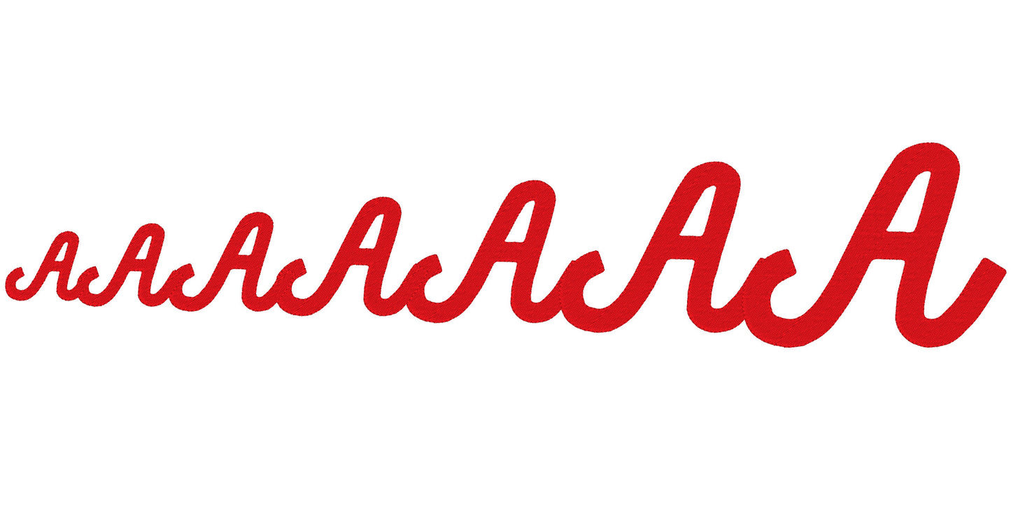 Fill Stitch and Outline Script Font Jelly