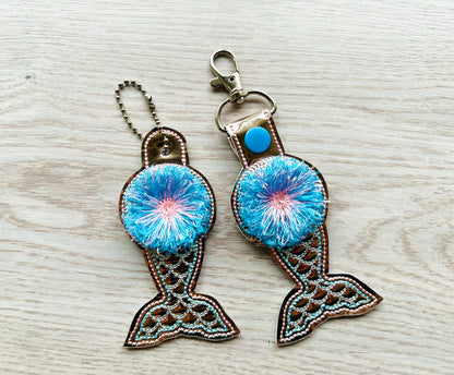 Fringed Mermaid Tail Keychain