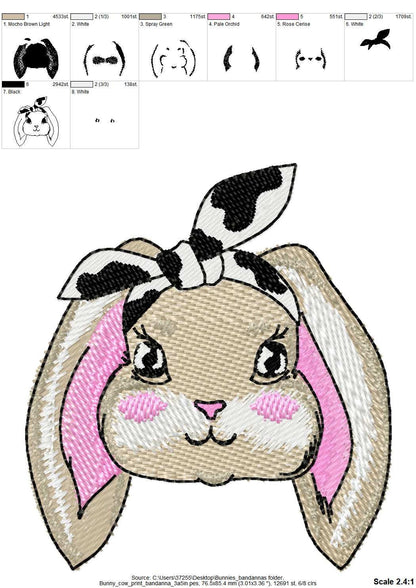 Patterned Bunny 3 in a row