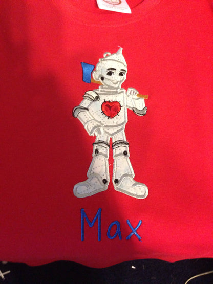 Tin Woodman The Wonderful Wizard of Oz machine embroidery applique