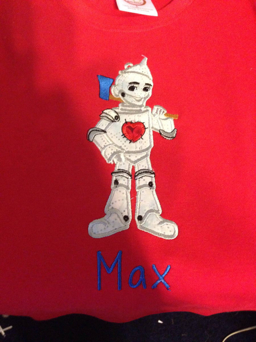Tin Woodman The Wonderful Wizard of Oz machine embroidery applique