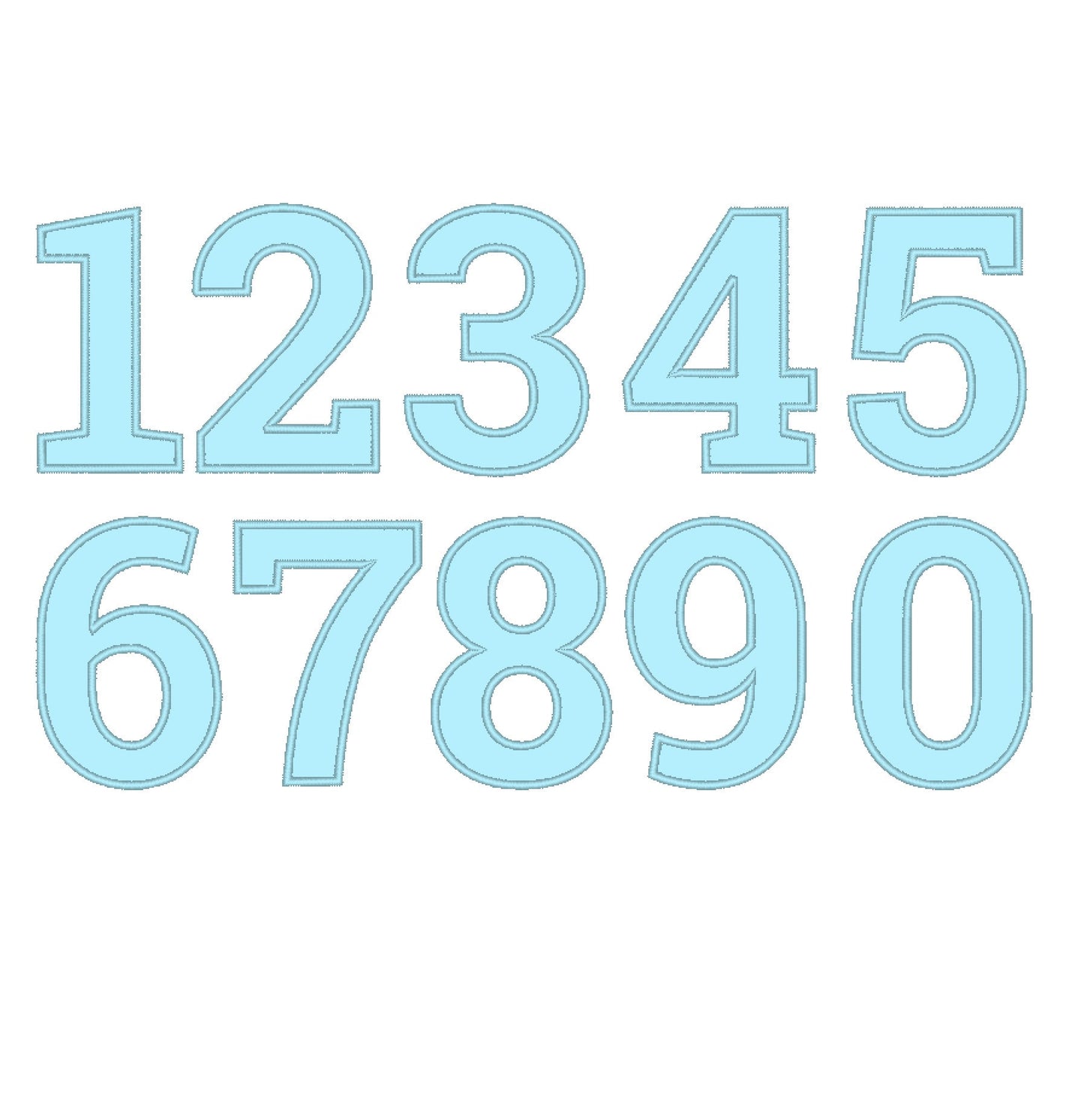 Nice Wide Satin Stitch Number Applique