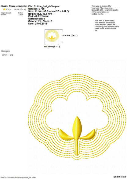 Embossed Cotton Flower Ball