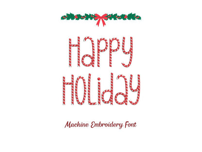 Christmas Santa Candy Cane Font