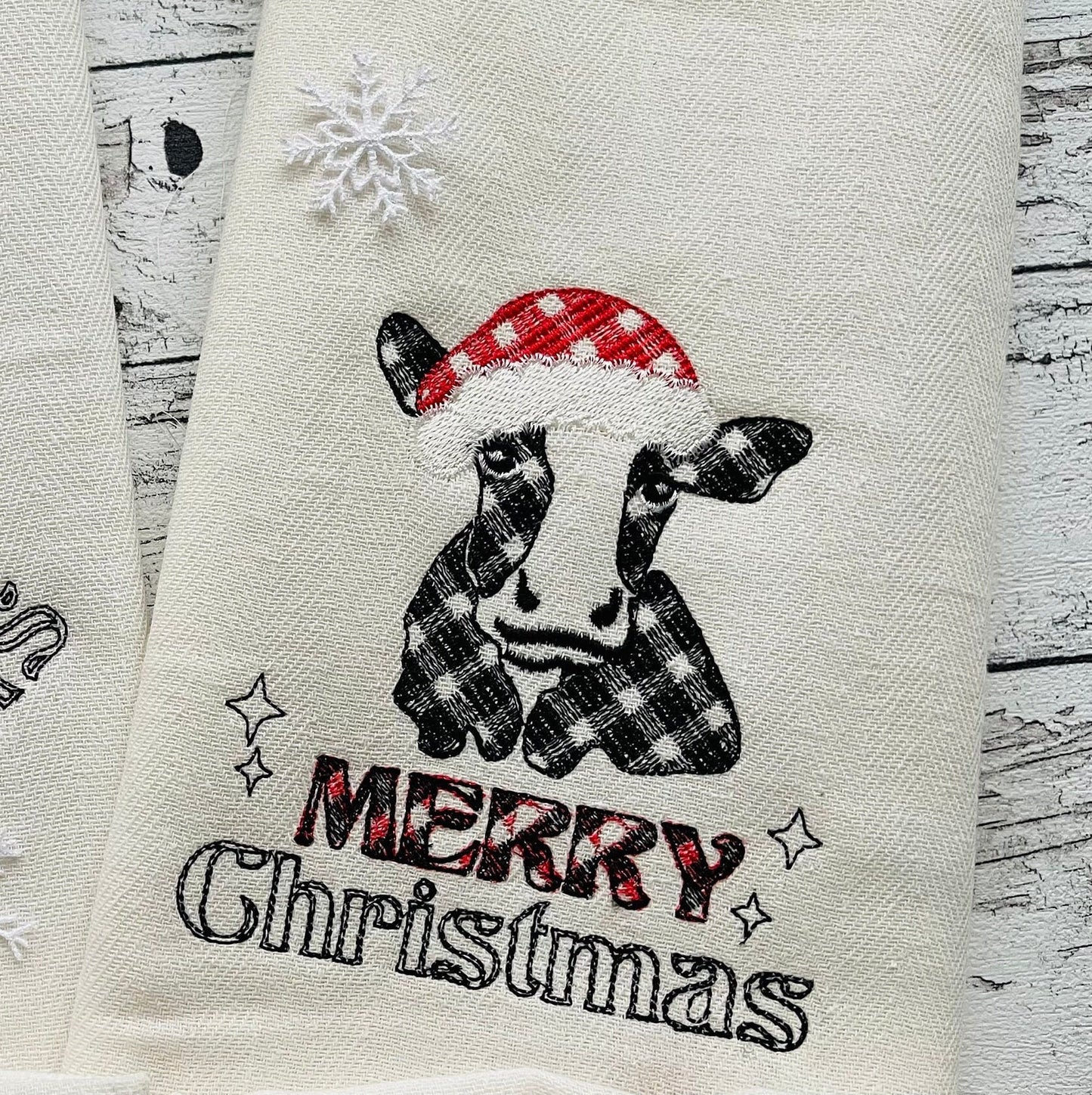 Merry Christmas Saying Cow