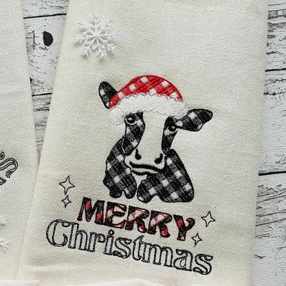 Merry Christmas Saying Cow