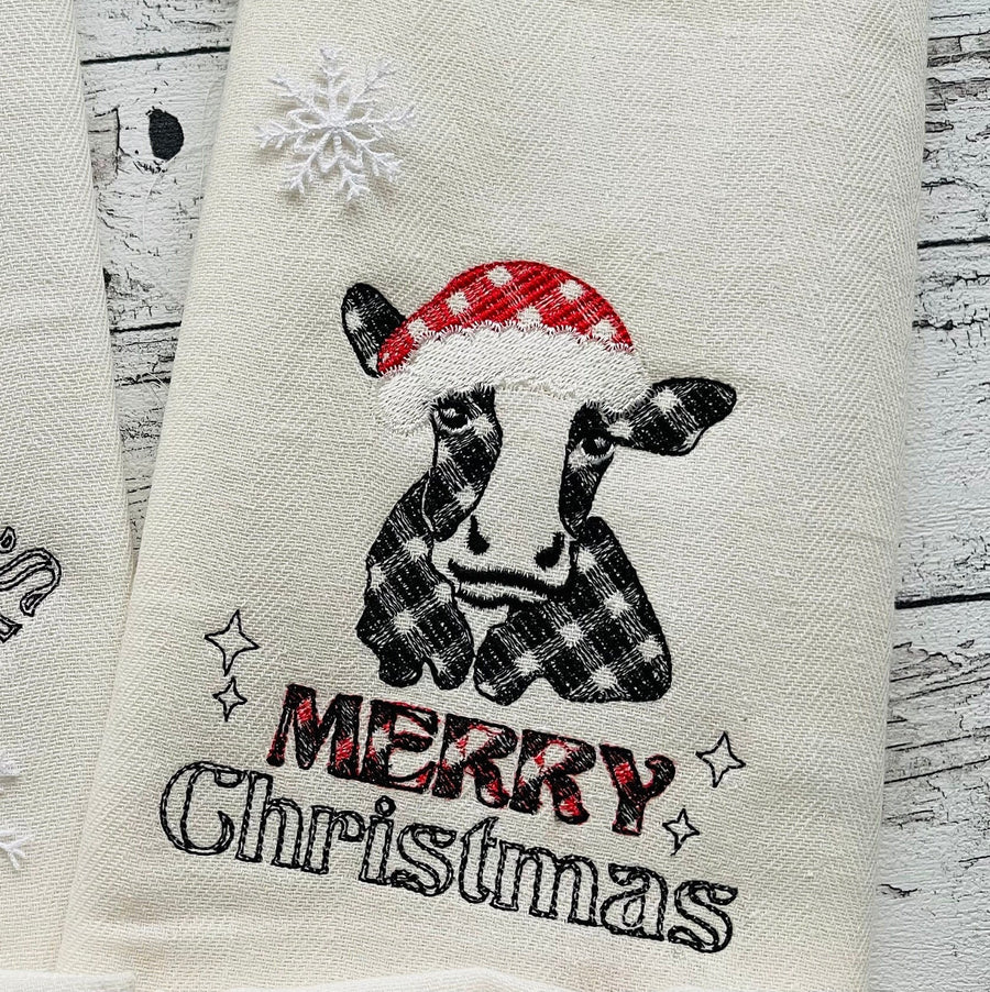 Merry Christmas Saying Cow