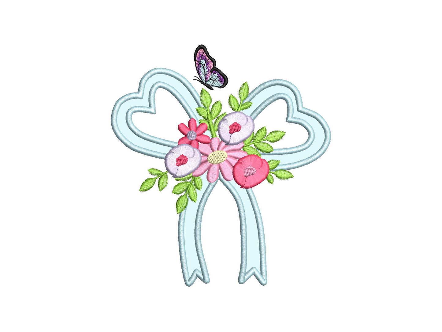 Fringed Flower and Heart Bow