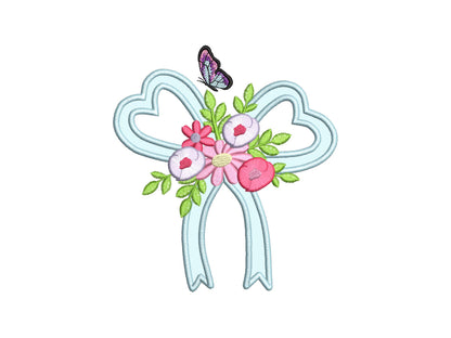 Fringed Flower and Heart Bow