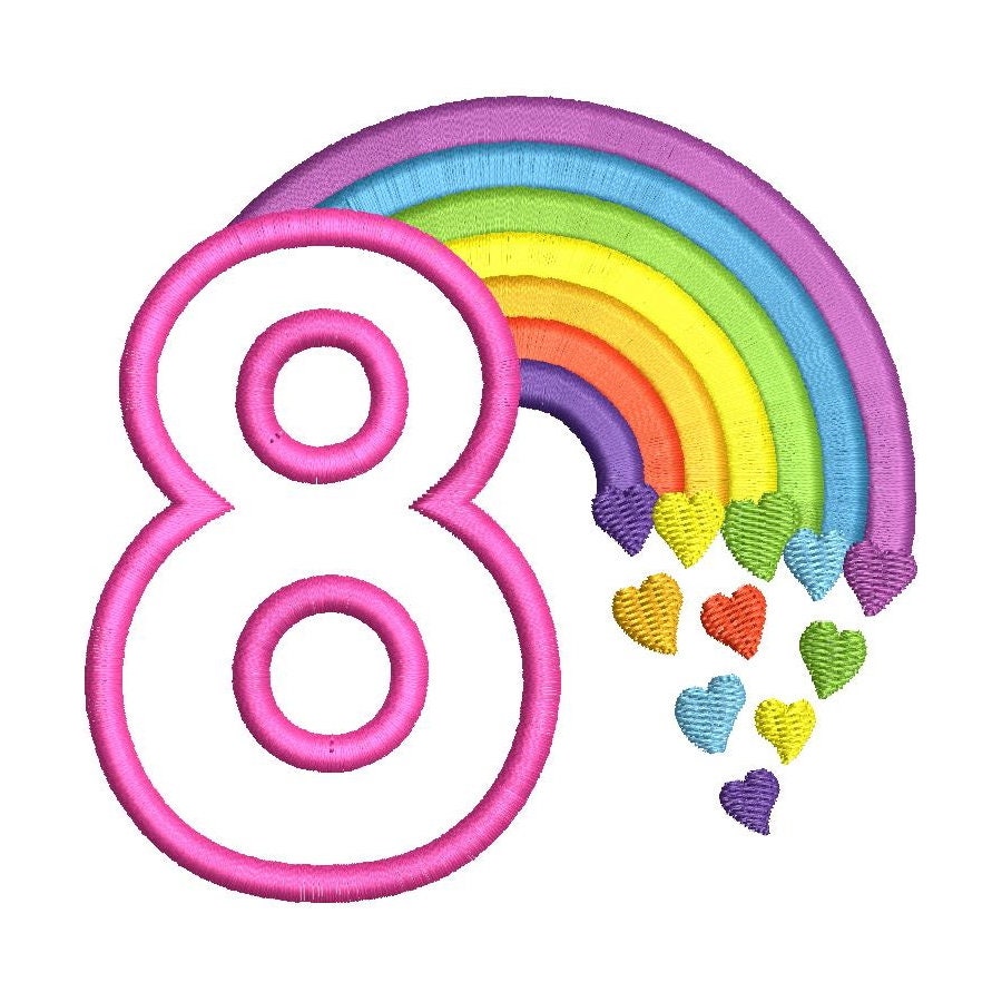Cute Rainbow Birthday Numbers