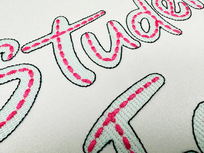 Quick Light Stitch Sketch Font with Bean Stitch on Top