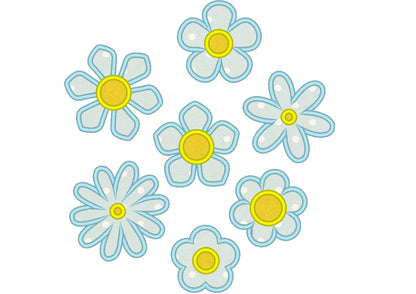 Flower Applique Set of 7
