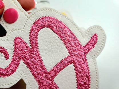 Faux Chenille Monogram Keychain