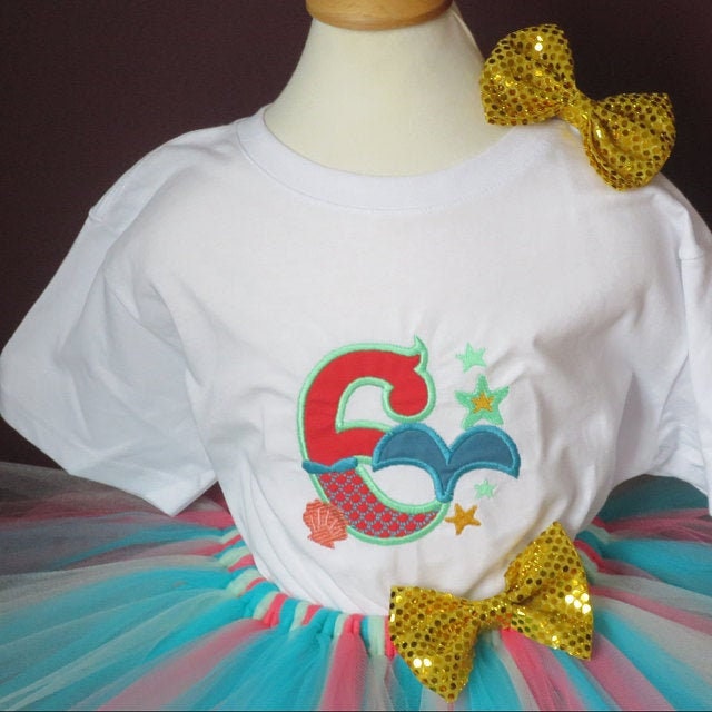 Mermaid Tail Birthday Number Applique