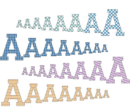 Patterned Font Set of 4