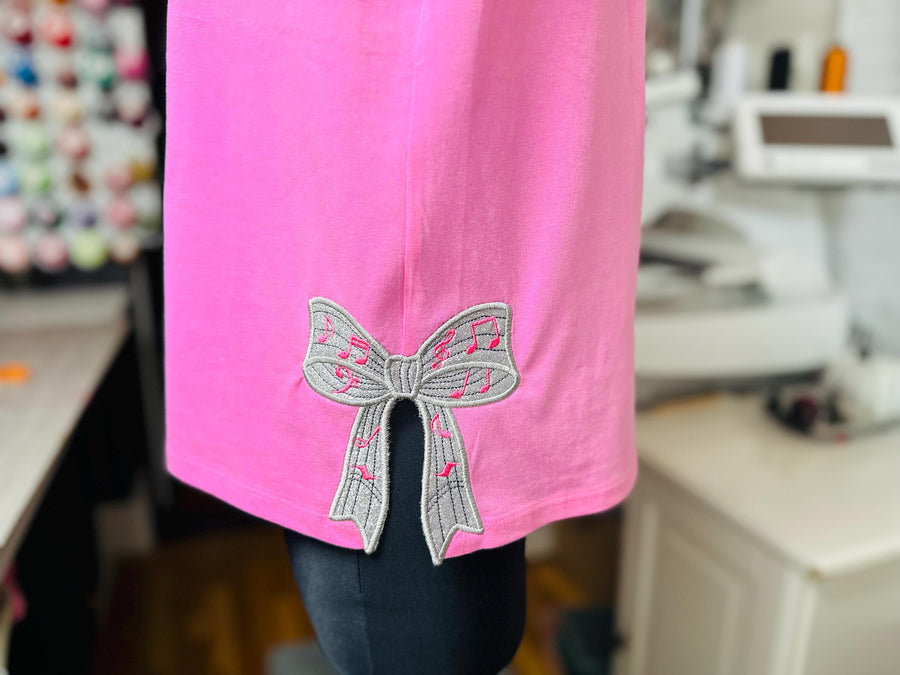 Music Notes Bow Applique