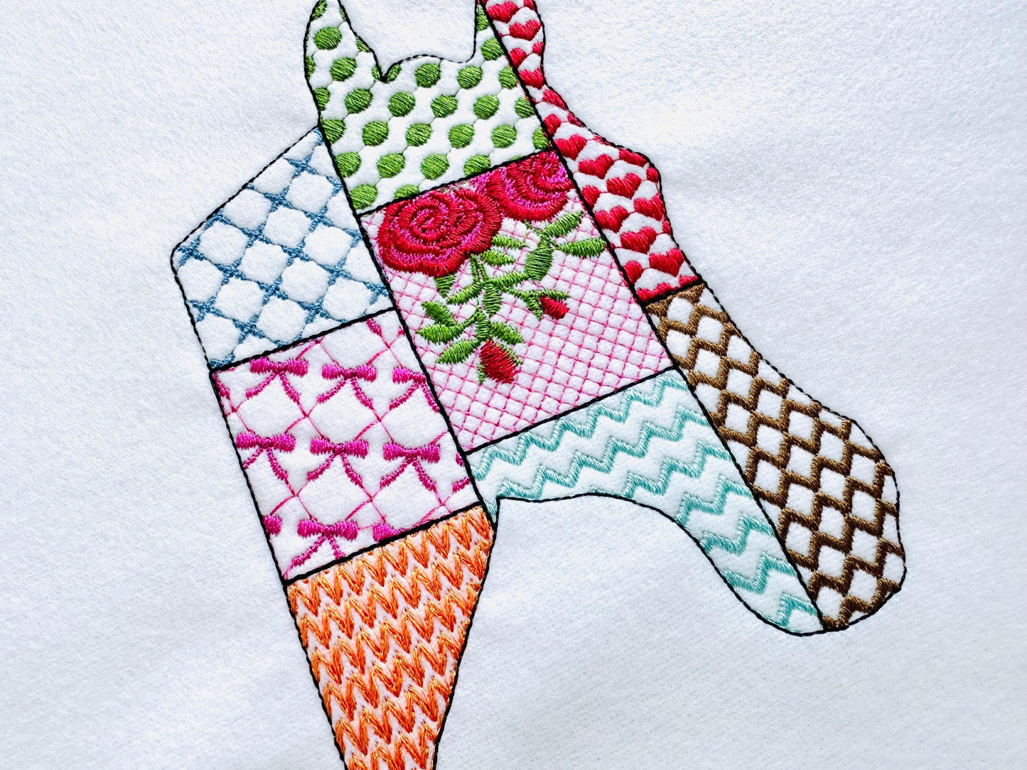 Patchwork Horse face Farm animal patterned Horse head silhouette