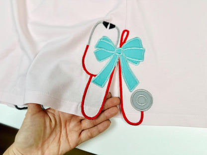 Therapist Medic Stethoscope with Bow Applique