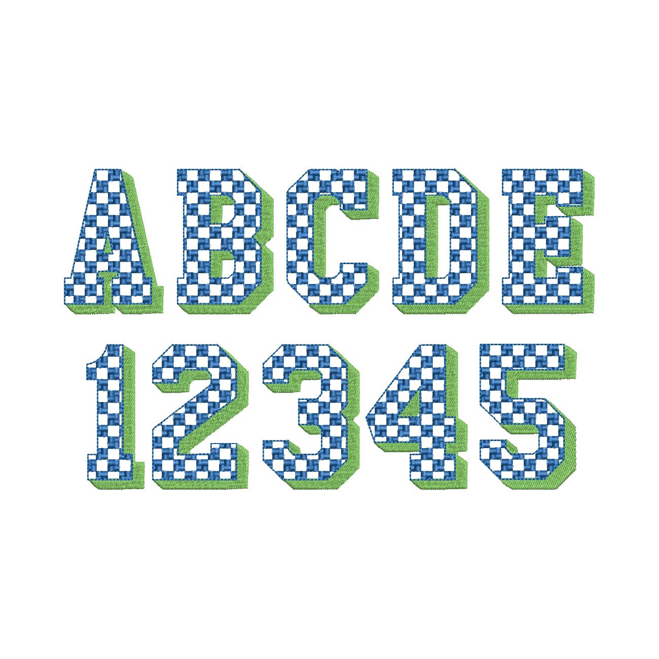 Checkered Patterned Block Shadow Font