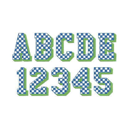 Checkered Patterned Block Shadow Font