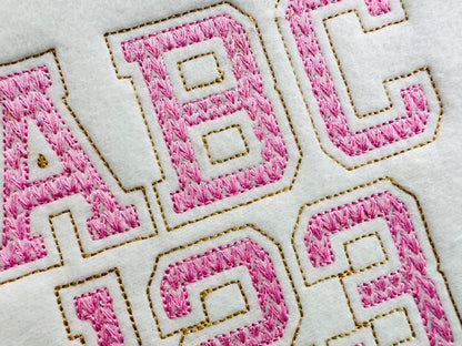 Knit Effect Varsity Collegiate Font