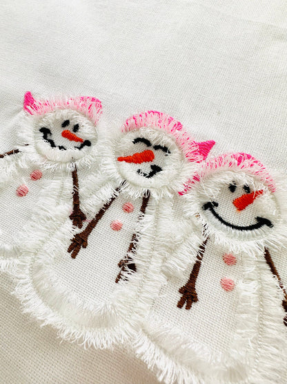 Fringed Cute Snowman Trio