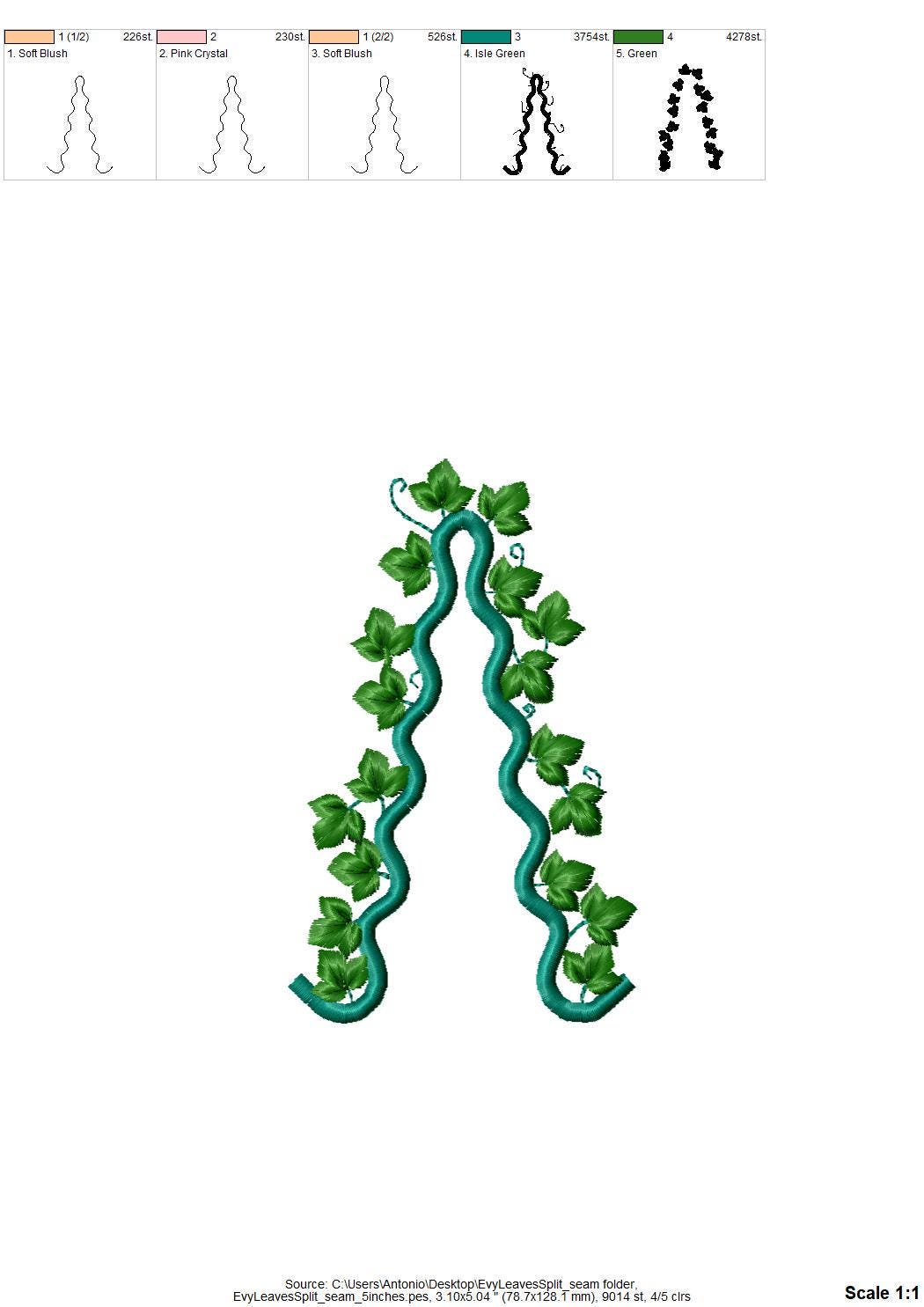 Floral Ivy Leaf Scalloped Edge